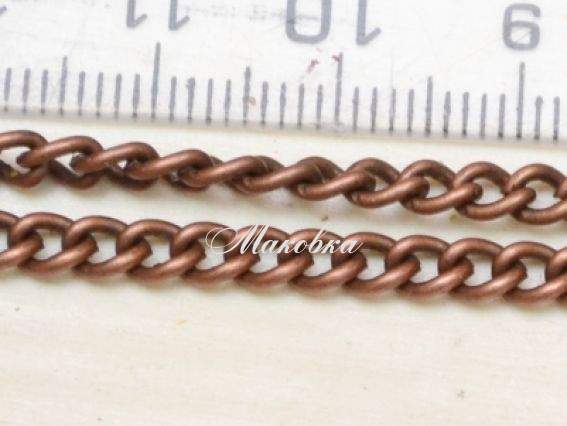 Цепь №18, медная, 3,8х4,8 мм, 1 метр Цепь №18, медная, 3,8х4,8 мм, 1 метр