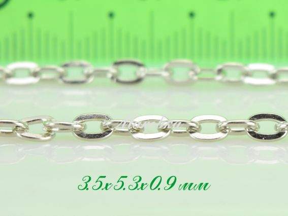 Цепь №45, платиновый цвет, 3,5х5,3 мм, 1 метр Цепь №45, платиновый цвет, 3,5х5,3 мм, 1 метр