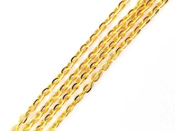 Цепь №60, золотой, 6х4 мм, 1 метр