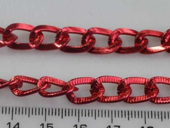 Цепь Цветная алюминиевая крупная 13 мм, красная, 1 м Цепь Цветная алюминиевая крупная 13 мм, красная, 1 м