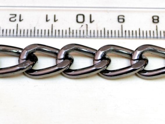 Цепь алюминиевая крупная 15 мм, 1 метр, черная Цепь алюминиевая крупная 15 мм, 1 метр, черная