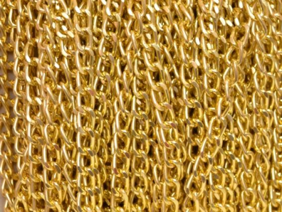 Крупная Цепь алюминиевая 15 мм, 1 метр, золотая