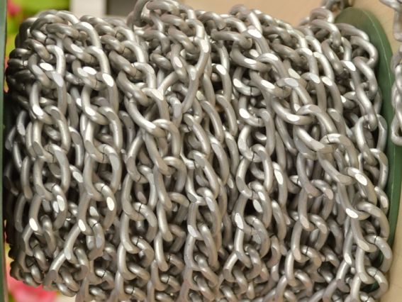 Алюминиевая крупная Цепь 15 мм, 1 метр, серебро матовое