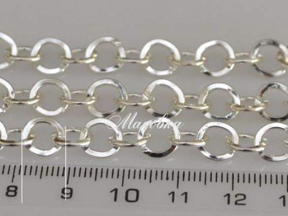Цепь средняя с-03, серебро, 8 мм, 1 метр Цепь средняя с-03, серебро, 8 мм, 1 метр