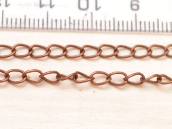 Цепь тонкая т-23, медная, 4,8х3,2 мм, 1 метр Цепь тонкая т-23, медная, 4,8х3,2 мм, 1 метр
