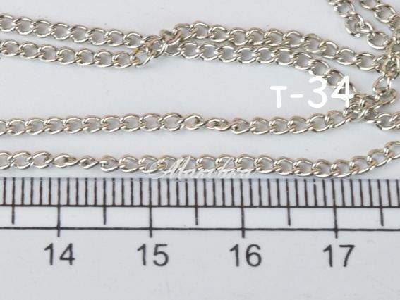 Цепь тонкая т-34, платина, 2х3 мм, 1 метр