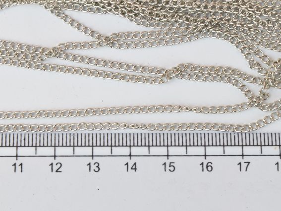 Железная тонкая Цепочка т-34, цвет платина, 2х3 мм, 1 метр