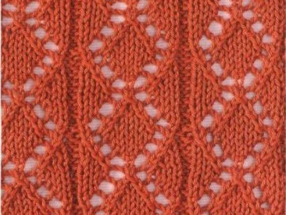 ажурный узор спицами а-19