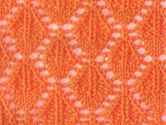 ажурный узор спицами а-21