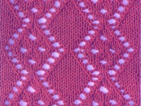 ажурный узор спицами а-22