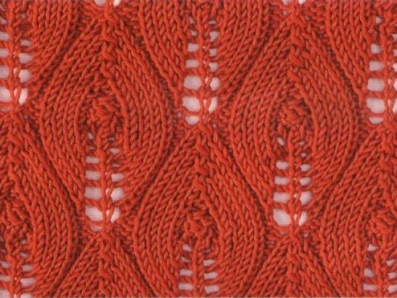 ажурный узор спицами а-24