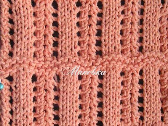ажурный узор спицами а-25