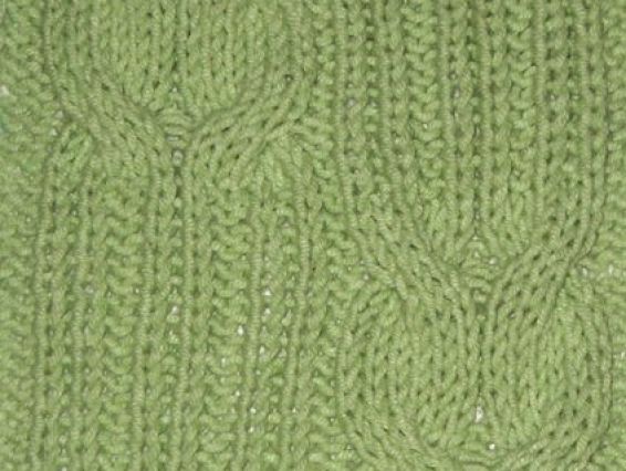 Узор спицами Коса К-10 из жгутов