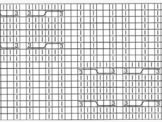 Узор спицами Коса К-10 из жгутов