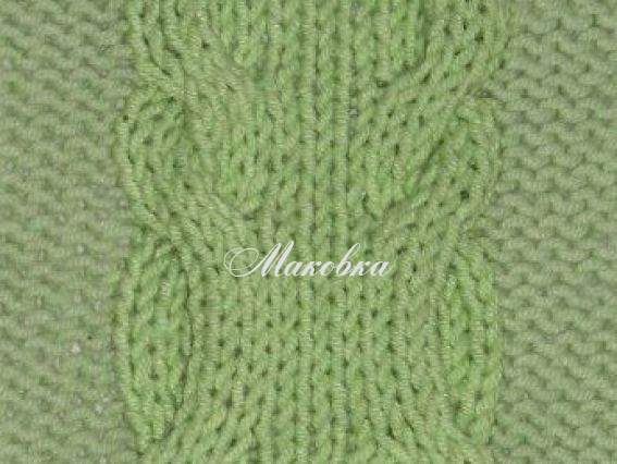 Узор спицами Коса К-6 декоративный