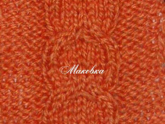 Узор спицами Коса К-7 из 8 петель