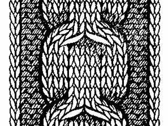 Узор спицами Коса К-7 из 8 петель