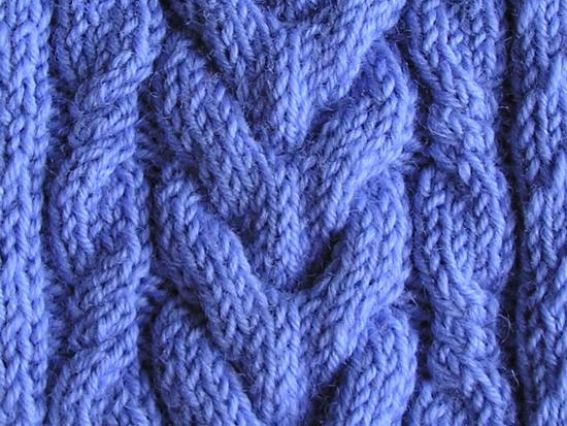 Узор спицами Коса К-14 из 16 петель