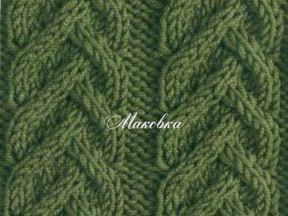 Узор спицами Коса К-15 из 12 петель