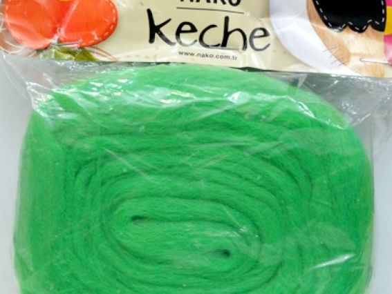Шерсть для валяния Nako Keche 50 гр №1754 зеленый