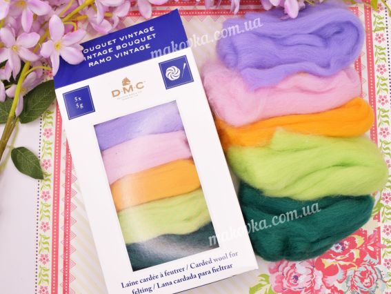 Набір вовни для валяння U2367 DMC Вінтажний Букет VINTAGE BOUQUET