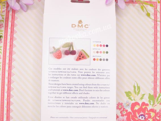 ДМС набір чесаної вовни для прикрас Вітамін VITAMIN U2367 5 кольорів, 25г