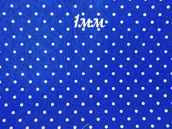 Фетр повсть 1мм Синий с принтом Горох (F69), А3 165096, 1 шт