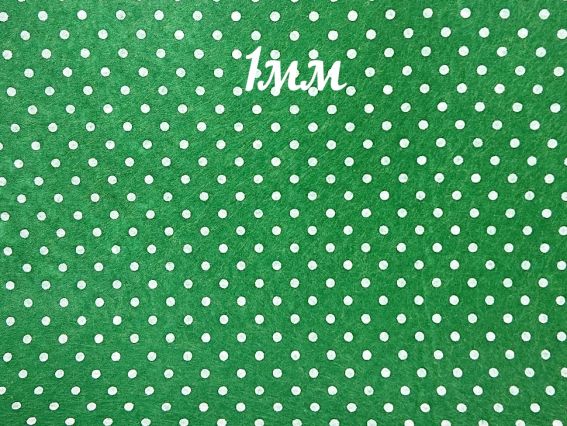 Фетр повсть 1мм Зеленый с принтом Горох (F27), А3 165406, 1 шт