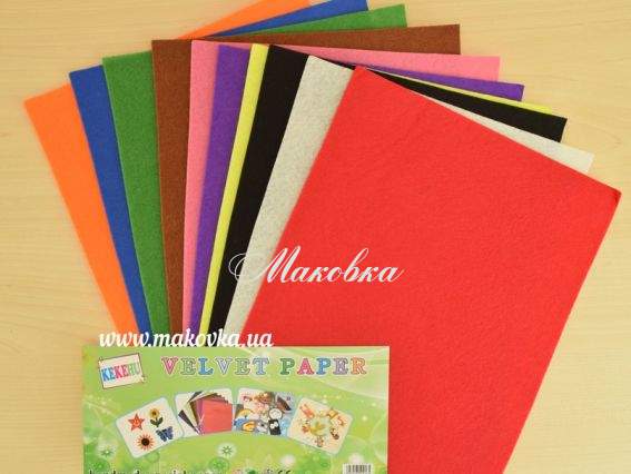 Набор цветного фетра 1 мм, 10 шт 20х30 см Kekehu