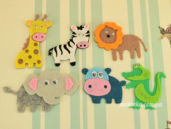Заготовки из фетра Африканские животные, 6 шт, Чудесина