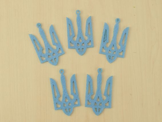 Декор з фетру Тризуб, блакитний 6 см, 5шт/уп 120368 Гулівер