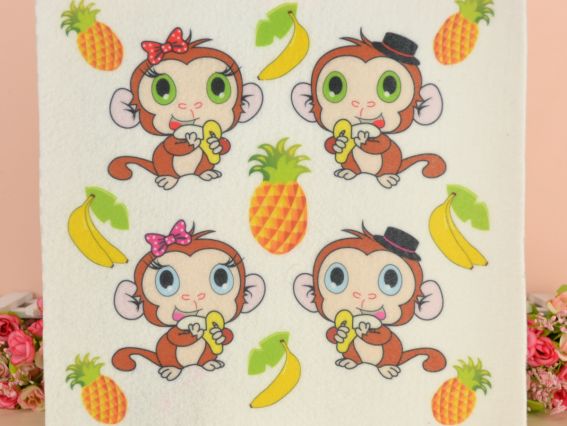 Фетр с рисунком №02 обезьянки, 2 мм 25х25 см Фетр с рисунком №02 обезьянки, 2 мм 25х25 см