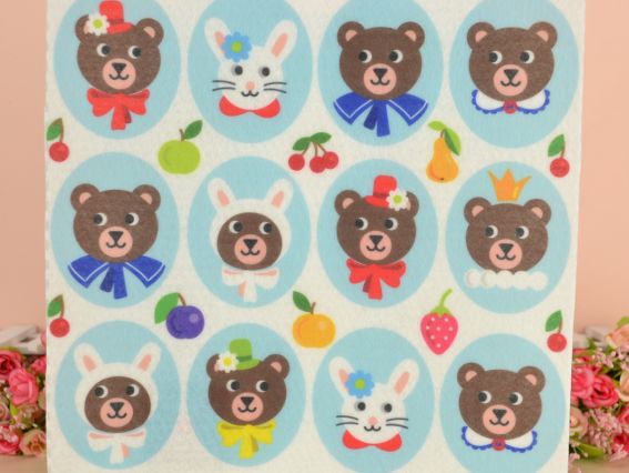 Фетр с рисунком №04 мишки, 2 мм 25х25 см Фетр с рисунком №04 мишки, 2 мм 25х25 см