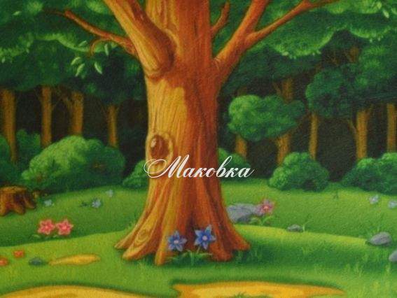 Фетр с рисунком Игровой фон 032 лес дерево берег 2мм А4 1 шт Фетр с рисунком Игровой фон 032 лес дерево берег 2мм А4 1 шт