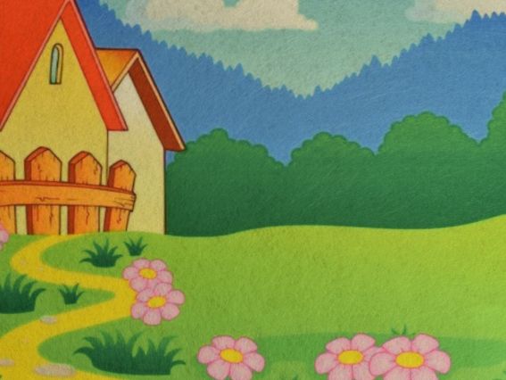 Фетр с рисунком Игровой фон 037 домик газон 2мм А4 1 шт Фетр с рисунком Игровой фон 037 домик газон 2мм А4 1 шт