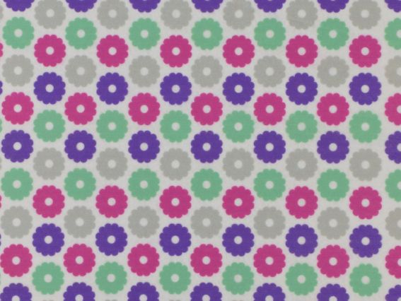 Фетр с рис. КОЛЛЕКЦИЯ №12 белый с круглыми фиолетовыми розовыми зелеными цветами, 2мм ПЭ,30х40см Фетр с рис. КОЛЛЕКЦИЯ №12 белый с круглыми фиолетовыми розовыми зелеными цветами, 2мм ПЭ,30х40см