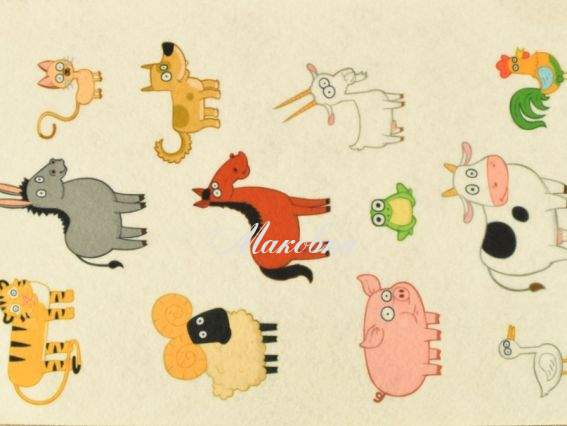 Фетр с рисунком серия Синий трактор Ферма - домашние животные, 1мм,  А4, 1 шт Фетр с рисунком серия Синий трактор Ферма - домашние животные, 1мм,  А4, 1 шт