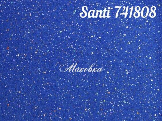 Фетр мягкий с глитером синий, 741808, 21х30 см , 1 лист Santi Фетр мягкий с глитером синий, 741808, 21х30 см , 1 лист Santi