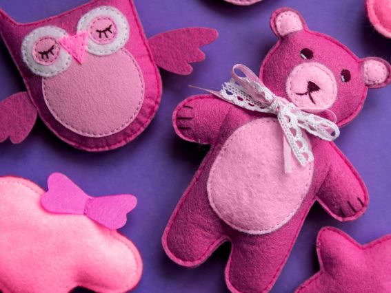 Набор цветного фетра SANTI мягкого, Розово-сиреневые оттенки 21х30см. 5 листов 743253