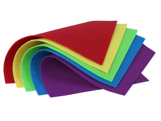 Набор цветного фетра SANTI мягкого, Яркие цвета 21х30см. 5 листов 743254