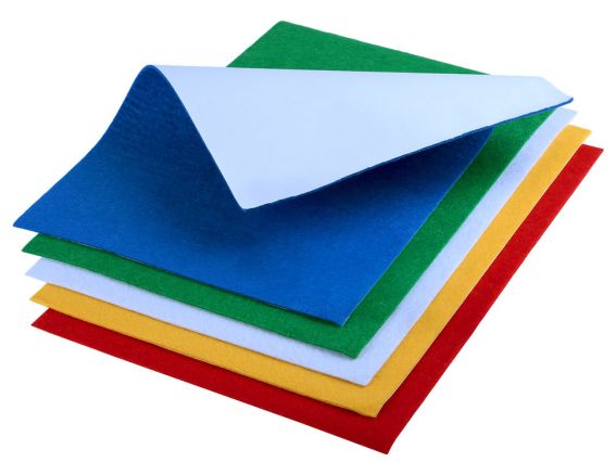 Набор цветного самоклеющегося фетра SANTI мягкого, Классические цвета, размер 21х30см. 5 листов 743255