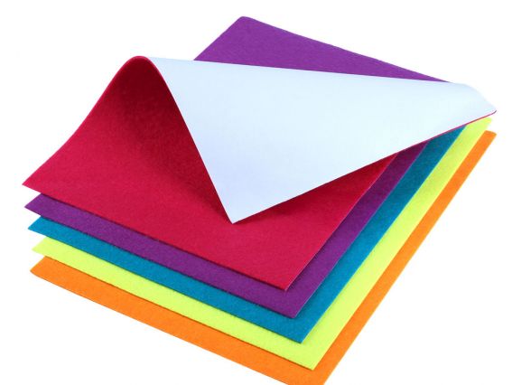 Набор цветного самоклеющегося фетра SANTI мягкого, Яркие цвета, размер 21х30см. 5 листов 743256 