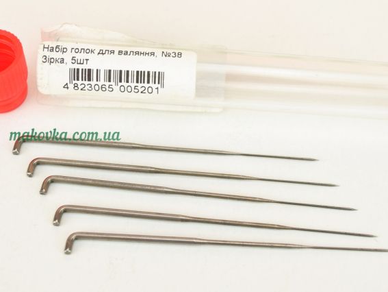 Набор игл для валяния №38 звездочка Роса, 5 шт в колбе Набор игл для валяния №38 звездочка Роса, 5 шт в колбе