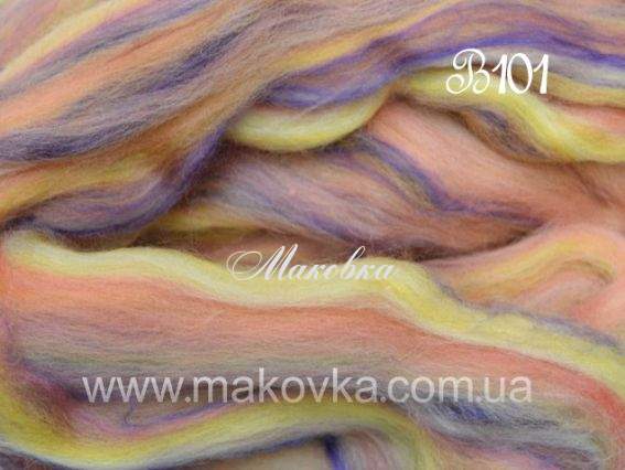 Меланж мериноса и бамбука В101 Duckle Daisy, 25 гр