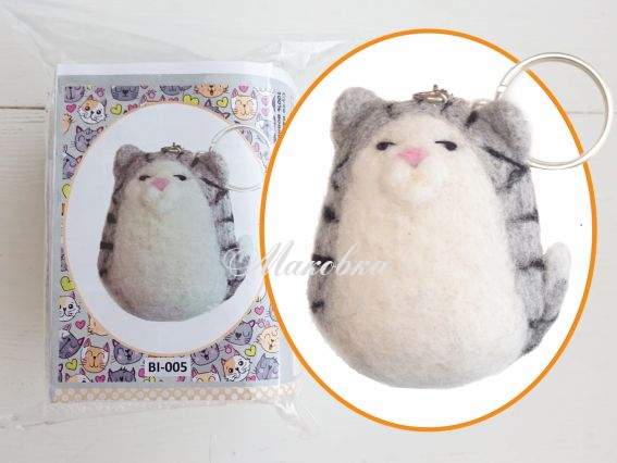 Набор для валяния ВИ-005  Котик-брелок Му Цин