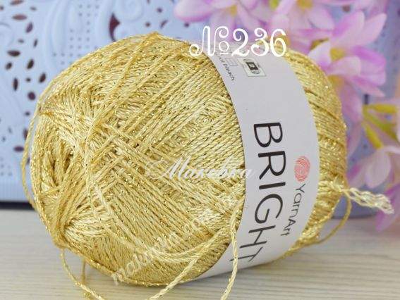 Bright Yarn Art пряжа 236 пшоничний + золото