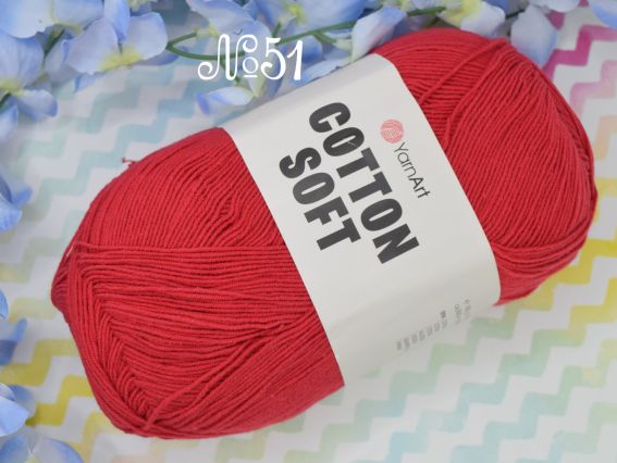 Cotton Soft Yarn Art пряжа 51 вишневий