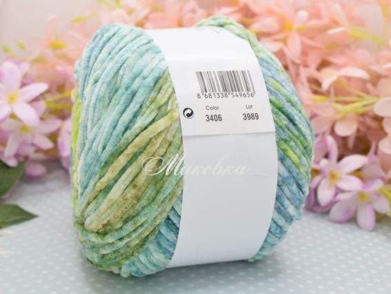 3406 салатовий-бірюзовий-морська хвиля-білий