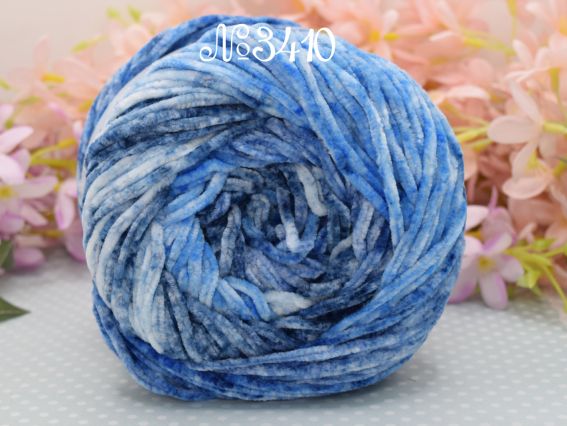 Dolce Vita YarnArt пряжа 3410 білий-синій-тем.синій