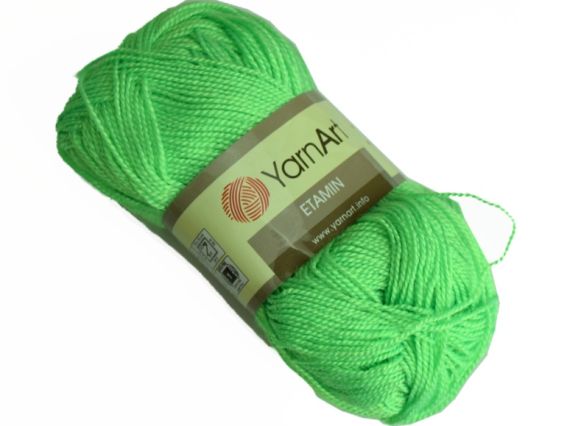 Etamin Yarn Art пряжа 457 яскравий салатовий